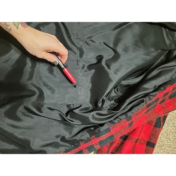 Vtg 80s/90s Ms New Yorker Buffalo Plaid Jacket Faux Fur Collar Shoulder Pad RARE - Picture 10 of 16